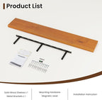 Vivelove Solid Wood Floating Shelves 48 Inches Long, 8”Deep x 1.4” Thick Wall Shelves for Bathroom, Living Room, Kitchen, Bed
