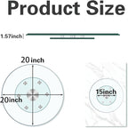20'' Glass Lazy Susan Turntable Dining Table, 360° Large Round Serving Plate Tabletop Rotating Tray with with 6 Elegance Assi