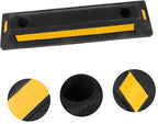 Heavy Duty Rubber Parking Block Stopper with Anti-Slip Texture Garage Car Stop Indicator for Driveway and Parking Lot Pre-drilled for Secure Installation