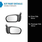TRQ 2 Piece Driver and Passenger Side Mirror Assembly Set Electric Adjustment Non-Heated No Memory Black Compatible with 2001
