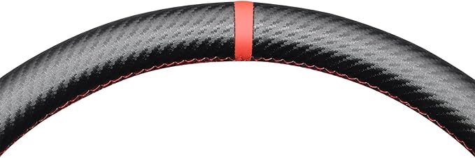 MEWANT DIY Steering Wheel Cover for Chevy Silverado 1500 Astro Blazer C/K Made of PU Carbon Fiber Embossed Faux Leather
