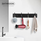 Badiano Wooden Coat Rack, Wall-Mounted Organizer for Closet, Entryway, Hallway, Foyer, Bedroom, Heavy Duty Double Hooks for H