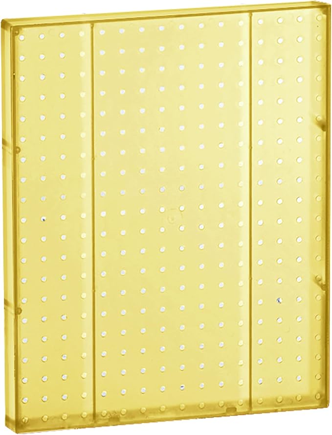 Azar Displays 771620-YEL Plastic Pegboard for Wall Organization - Garage Tool Organizer Wall Mount (Pack of 2) - 1-Sided Dura