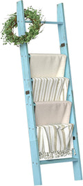 Honest Blanket Ladders for The Living Room, 6-Tier Blanket Holder, Wall-Leaning Blanket Rack, Ladder Shelves, Wooden Quilt La
