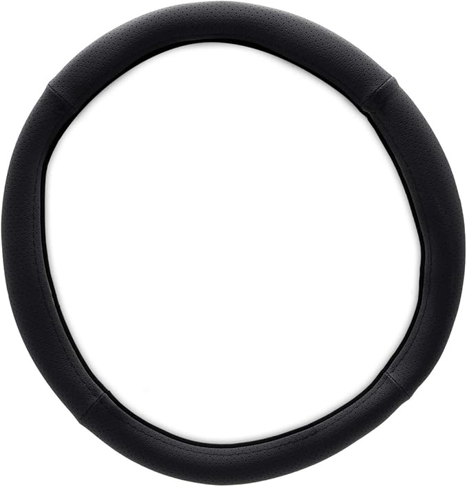 RoadPro RPSW3006 Black 18" Genuine Leather Steering Wheel Cover