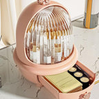 DOITOOL Box Makeup Box Storage Shelf Display Cabinet Skin Care Storage Pink Cosmetic Organizer Desktop Syrup