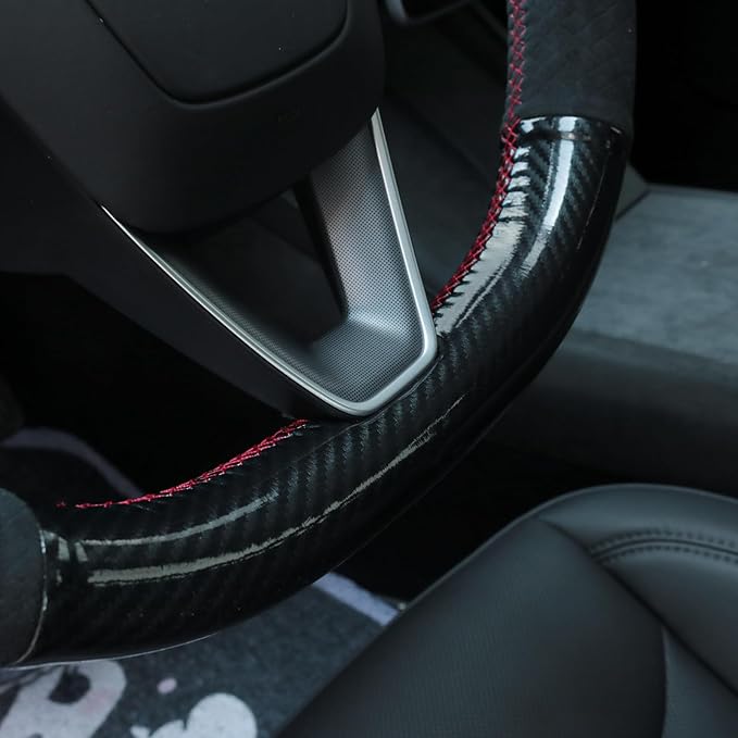 MEWANT DIY Stitching Steering Wheel Cover Wrap for Tesla Model 3 Highland 2023-2025/Model Y 2025 Highland for Tesla Model 3/Model Y Accessories