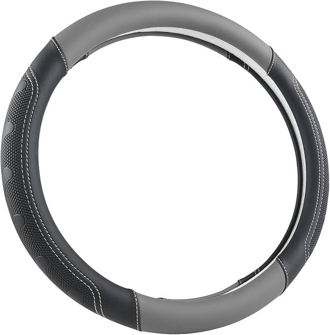 GIANT PANDA Car Steering Wheel Cover for Toyota RAV4,Camry,Highlander,Corolla,Prius,Tacoma, Standard Size - Black+Gray