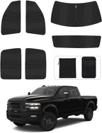 6PCS Window Shades for Dodge RAM 2500 3500 2010-2025 Accessories – Full Coverage Sun Shade for Side Windows, Rear Triangular & Windshield – UV Protection & Privacy for Camping, Napping, Relaxing