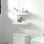 Ballucci Floating Shelves, 2-Pack 16" Wood Wall Shelf Set with Invisible Brackets for Bathroom, Living Room, Bedroom, Kitchen