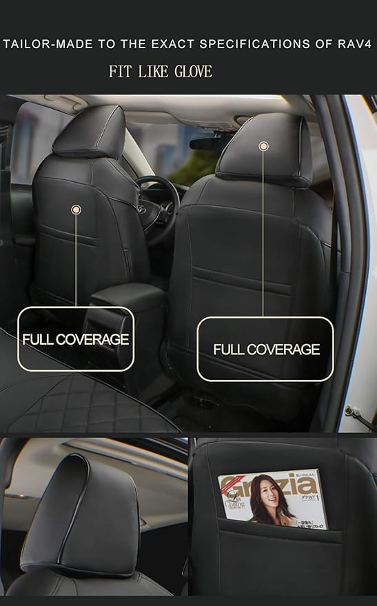 EKR Custom Fit Tacoma Front Car Seat Covers for Select Toyota Tacoma 2016 2017 2018 2019 2020 2021 2022 2023 Double Cab/Acces