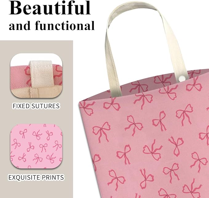 Car Trash Can, Cute Car Trash Bag, Hanging Car Organizer and Storage Bag, Trash Bin for Car Accessories, Vehicle, Travelling, Camping Cute Pink Bow