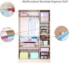 Adjustable Shelf Organizer Expandable Closet Shelf and Rod with No Drilling for Wardrobe Cupboard Kitchen Bookcase (22.1" - 3