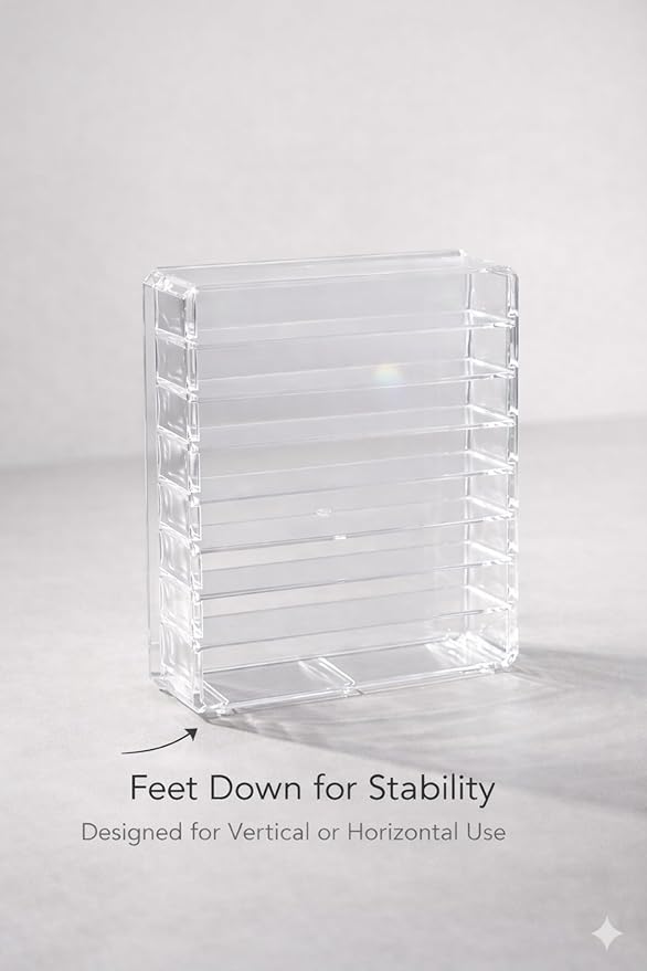 Makeup Organizer for Eyeshadow Palette Organizer, 8 Section Divided Makeup Palette Holder for Vanity Drawer Countertop