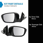 TRQ Driver & Passenger Side Power Mirror Set Paint to Match Manual Folding Compatible with 2017-2021 Nissan Rogue Sport NI132