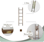 Solid Wood Decorative Ladder - Leaning Blanket Rack for Home Decor Natural Maple