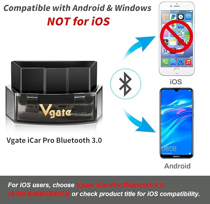 Vgate iCar Pro Bluetooth 3.0 OBD2 Scanner | Android Only - Not for iOS - Check Engine Light