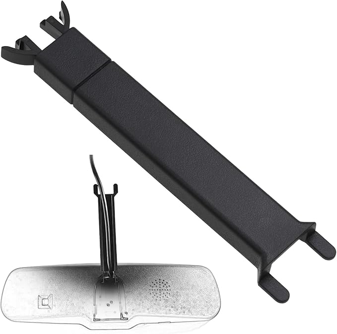 2X Rearview Mirror Wire Cover with Fixing Wires 9.5x1.8x0.9cm for Universal Car Rearview Mirror, Black