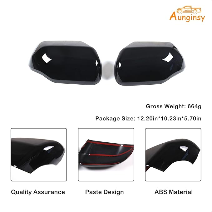 Car Door Rear View Mirror Cap Trim Cover Compatible with Toyota Tundra/Sequoia 2022-2025 Outside Side Rearview Mirror Protector Decoration ABS Accessories, Only Fit With Turn Signal Lights Version