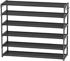 LUKYTOWER Extra Long Shoe Rack 6 Tier 39Pairs, Shoe Storage Organizer with 2 Hooks, Wide Stackable Shoe Organizer Racks for C