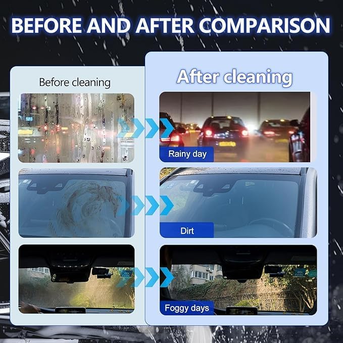 Car Glass Oil Film Cleaner,New Hydrophobic Glass Coating for Windshield Improves Clarity and Visibility,Universal Car Glass O
