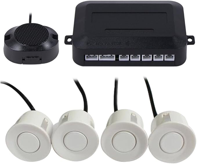 Car Reverse Backup Parking Sensor Radar System, Buzzer Beeps, Detection Distance:30~150CM, Waterproof Sensors (22mm Diameter 
