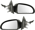 TRQ 2 Piece Driver and Passenger Side Mirror Assembly Set Manual Adjustment Non-Heated No Memory Black Compatible with 2005-2