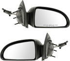 TRQ 2 Piece Driver and Passenger Side Mirror Assembly Set Manual Adjustment Non-Heated No Memory Black Compatible with 2005-2