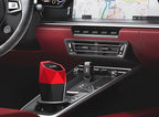 Ginsco Car Trash Can Cup Holder, Mini Car Trash Can with Lid, Car Accessories for Interior, Leakproof Small Trash Cup for Car, Home with Additional 2 ABS Hooks and 90pcs Trash Bags Red