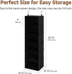 StorageWorks 6-Shelf Hanging Closet Organizers, Foldable Closet Storage Organizer with 2 Side Pockets, Portable Hanging Shelv