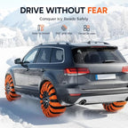 Reusable Anti Snow Chains,Universal Emergency Snow Non-Slip Zip Tie Tire Chains,Adjustable Snow Tire Chain Anti-Skid Belt Whe