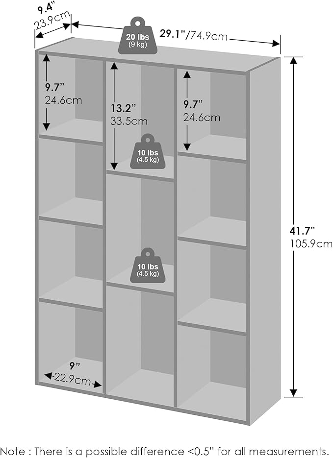 Furinno Reed Closet Organizers and Storage, 11-Cube Closet Organizer, Open Shelf Closet Storage, for Wardrobe, Bedroom, Livin