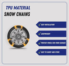 Jeremywell 6 PCS Car Snow Chains for TWO TIRES Emergency Anti Slip for Most Cars/SUV/Trucks, Winter Universal Security Chains