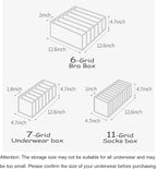 Underwear Organizer, 3 Set Foldable Bra Underwear Organizer Drawer Divider Storage Organizer for Underwear, Socks, Ties, Bras