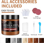 Leather Recoloring Balm and Scratch Repair Kit, Light Brown Leather Restorer for Couches, Furniture, Car Seats, Leather Paint