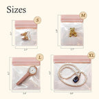 30 PCS Clear Plastic EVA Anti Tarnish Jewelry Storage Bags, Zip Ziplock Jewelry Pouches for Selling & Gift, Little Mini Trave