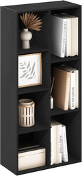 Furinno LUDER Book Shelf, 7-Cube Bookshelf, Bookcase with Open Shelves, 9.4 x 19.5 x 41.7, Easy Assembly, for Living Room, Be
