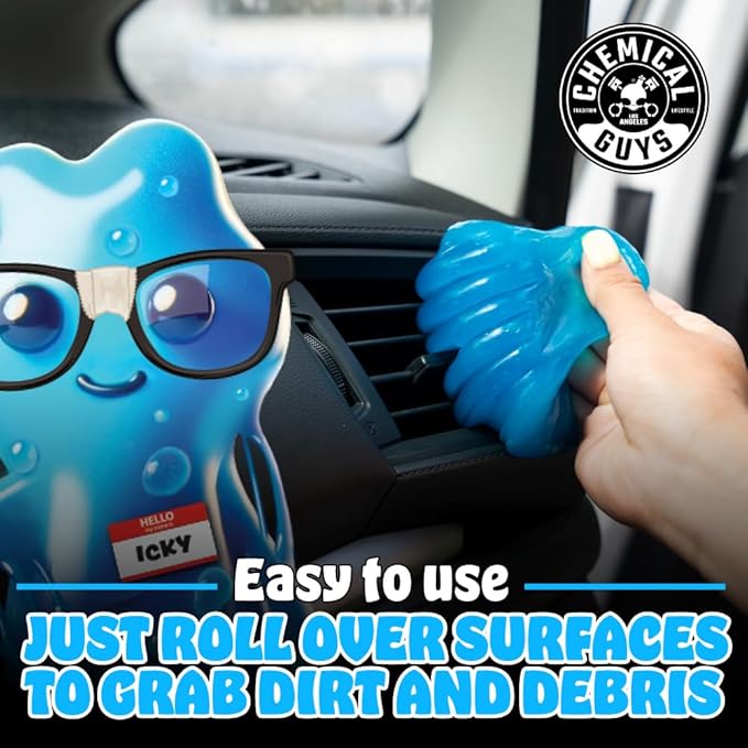 Chemical Guys Sticky Icky Car Cleaning Gel, Green Apple, Interior Car Cleaner, Reusable Automotive Crevice & Interior Dust Cl