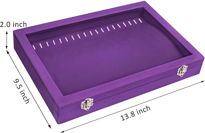 Vicoter Velvet Necklace Display Jewelry Tray 20 Hook Necklace Tray Necklace Pendant Jewelry Tray for Women and Girls