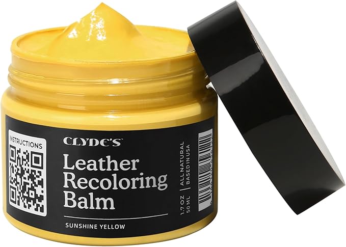 Clyde's™ Recoloring Balm | Non-Toxic Material Dye & Restorer for Furniture, Car Seats, & More | 23 Colors (Yellow, 50ML)