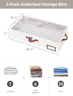 StorageWorks Under Bed Storage Containers with Cedar Wood Clothes Hanger 10 Pack