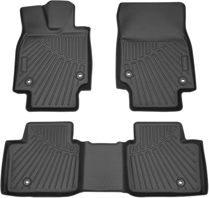 Powerty Floor Mats for 2023 2024 2025 2026 Toyota Crown Accessories All Weather Floor Liner 3D TPE 1st & 2nd Row Floor Mat Heavy-Duty Floor Liners