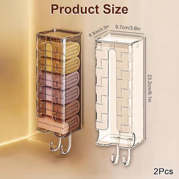 JEPELUS 2 PCS Underwear Storage Box Wall Mounted Drawer Organizer, Transparent Sock and Underwear Organizer, Multipurpose Cov