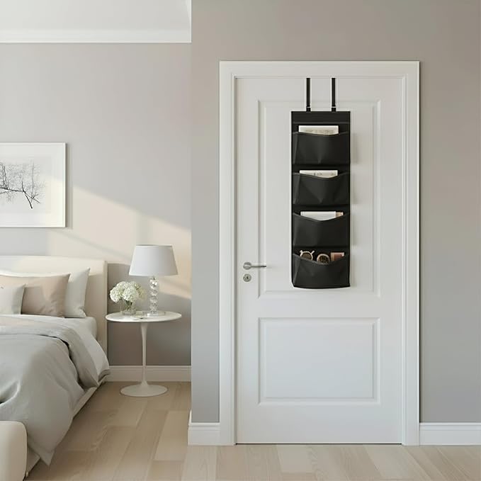 YNR Over Door Storage with 4 Pockets - Strong and Durable, Hanging Wardrobe Storage Organiser Practical and Spacious, Hanging
