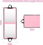 LPHUMEX Portable Pink Mirror Full Length for Dance, 33x13 Inch Hanging Mirror for Dance Bag, Lightweight Folding Travel Mirro