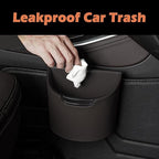 Leakproof Car Trash Can,Mini Car Trash Bin for SUV and Truck,Small Removable Liner Garbage Can,Waterproof Automotive Trash Can for Vehicle,Home,Office,Multipurpose,Easy to Clean (Black)