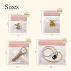 30 PCS Anti Tarnish Jewelry Bags for Travel and Storage, Small Clear EVA Pouches Organizer for Gold Silver Ring Earing Chain 