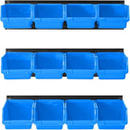 Ultrawall Wall Mounted Storage Bins, Plastic Hanging Storage Organizer Bins, Garage Tool Storage System for Screws, Nuts, Bol