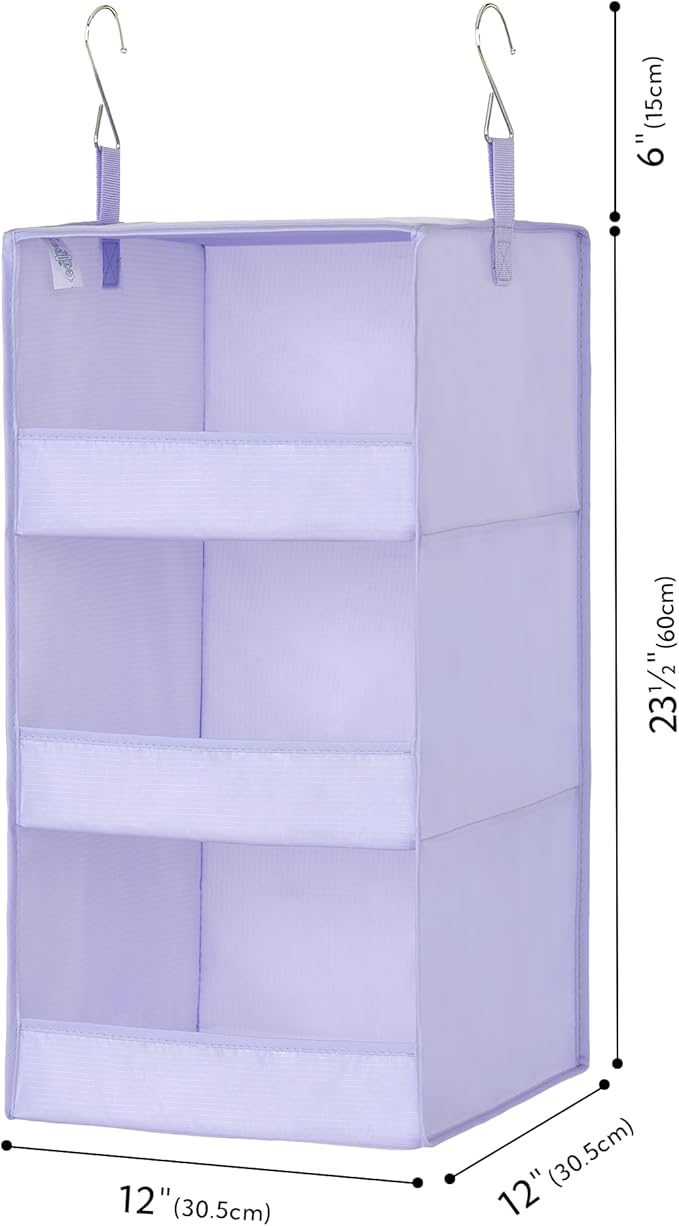 GRANNY SAYS 3 Shelf Hanging Closet Organizers and Storage, Collapsible Closet Storage Organizer with 2 Metal Hooks, Leak-Proo