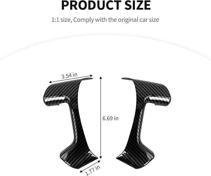 JeCar Steering Wheel Trim Covers Interior Accessories Compatible with Chevy Silverado/Tahoe/Suburban/Avalanche/GMC Yukon/GMC Sierra/Escalade 2007-2013 & Captiva 2012-2017, Black Carbon Fiber Finish